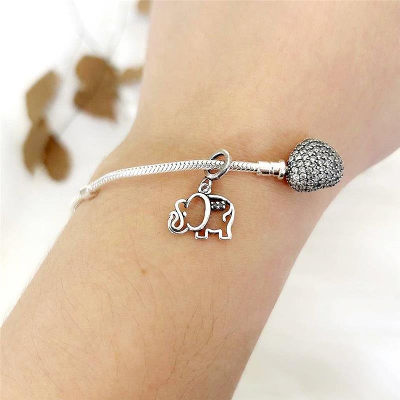 BERLOQUE PRATA 925 ELEFANTE VAZADO CRAVEJADO