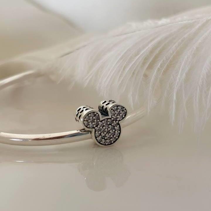 BERLOQUE PRATA 925 MURANO MICKEY COM PEDRA