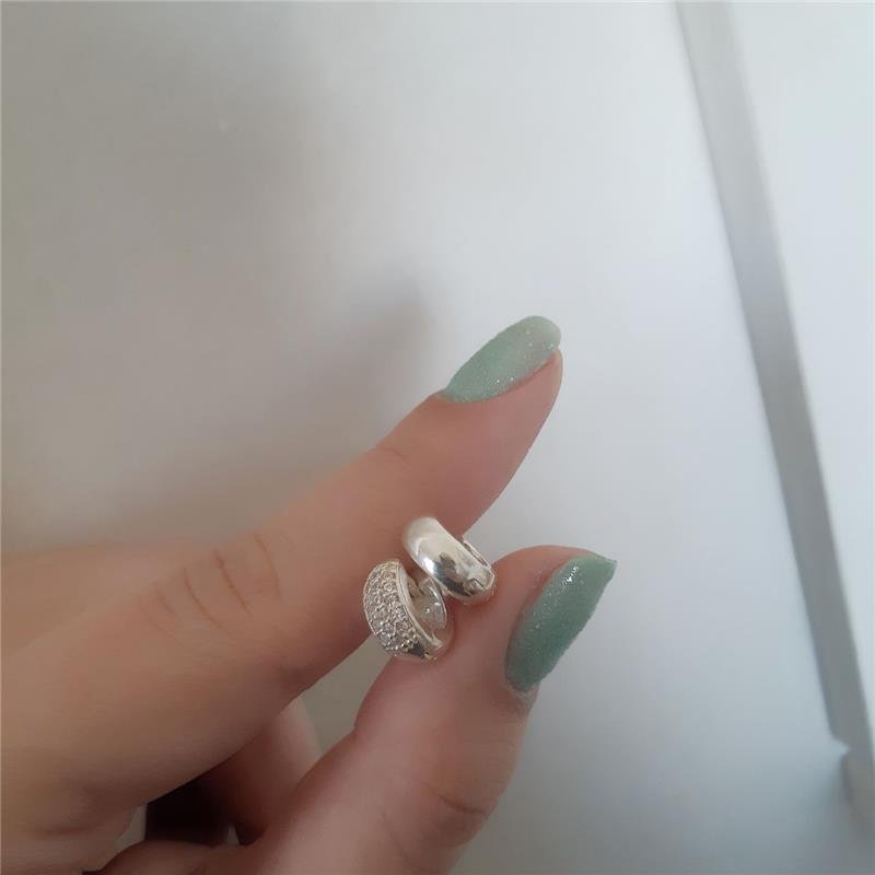 BRINCO PRATA 925 ARGOLINHA TODA CRAVEJADA COM ZIRCÔNIA