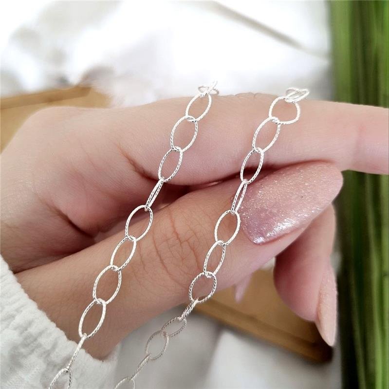 COLAR PRATA 925 CHOCKER ELOS OVAIS TRABALHADO