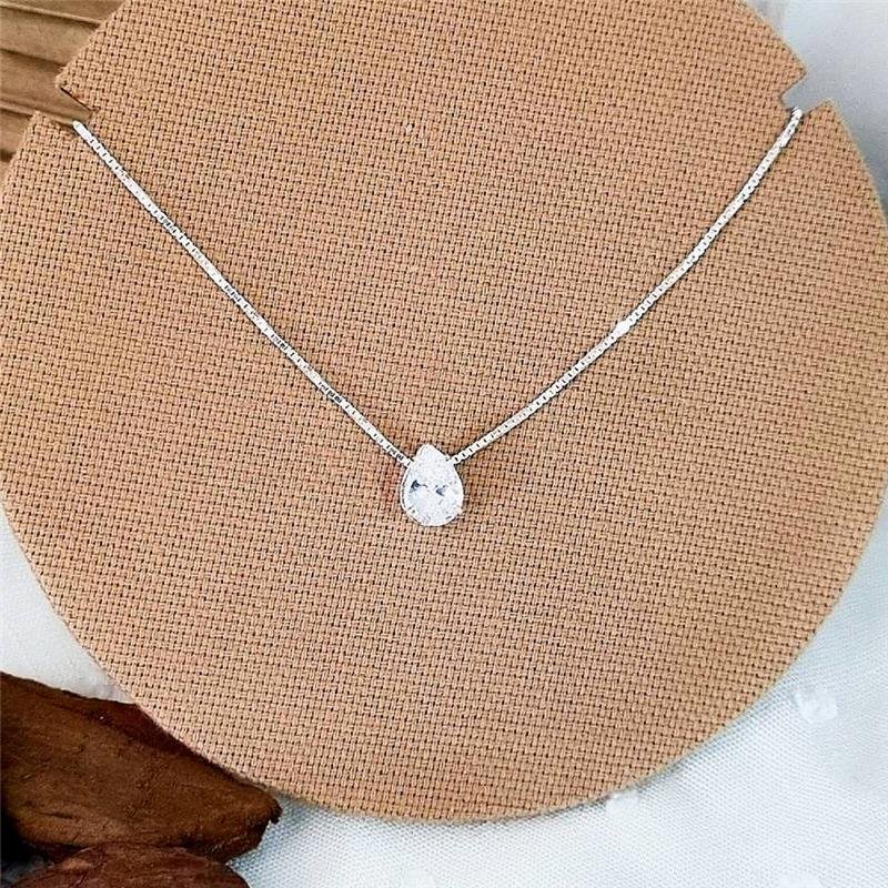 COLAR PRATA 925 PONTO LUZ GOTA CAIXA INGLESA