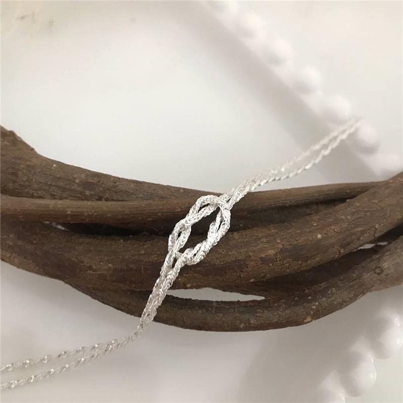 PULSEIRA PRATA 925 CORDÃO BAIONO DOIS FIOS NÓ