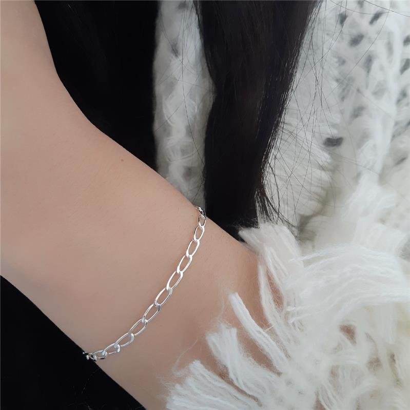 PULSEIRA PRATA 925 ELOS GROUMET 21 CM
