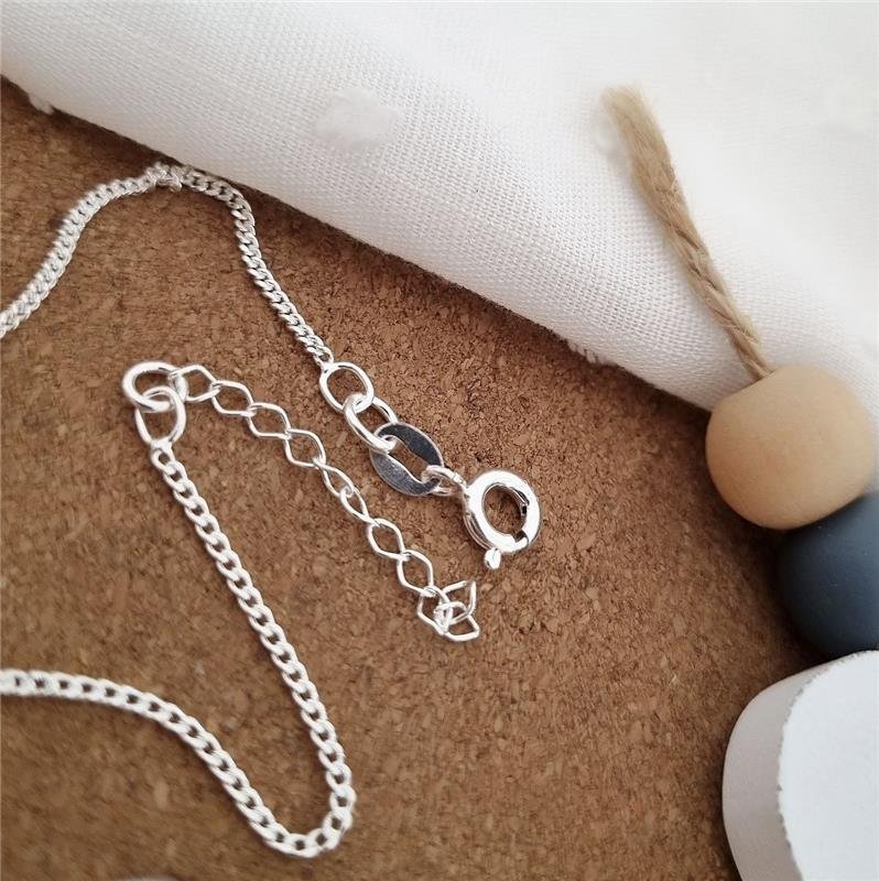 PULSEIRA PRATA 925 INFANTIL PEDRA RETANGULAR