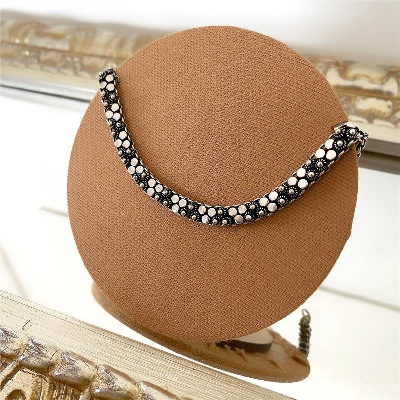 PULSEIRA PRATA 925 PEKUN FLORZINHA E BOLINHAS