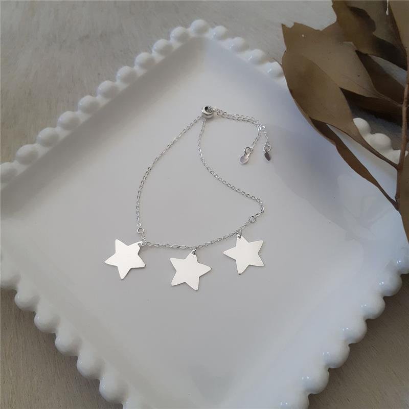 PULSEIRA PRATA 925 REGULÁVEL ESTRELAS